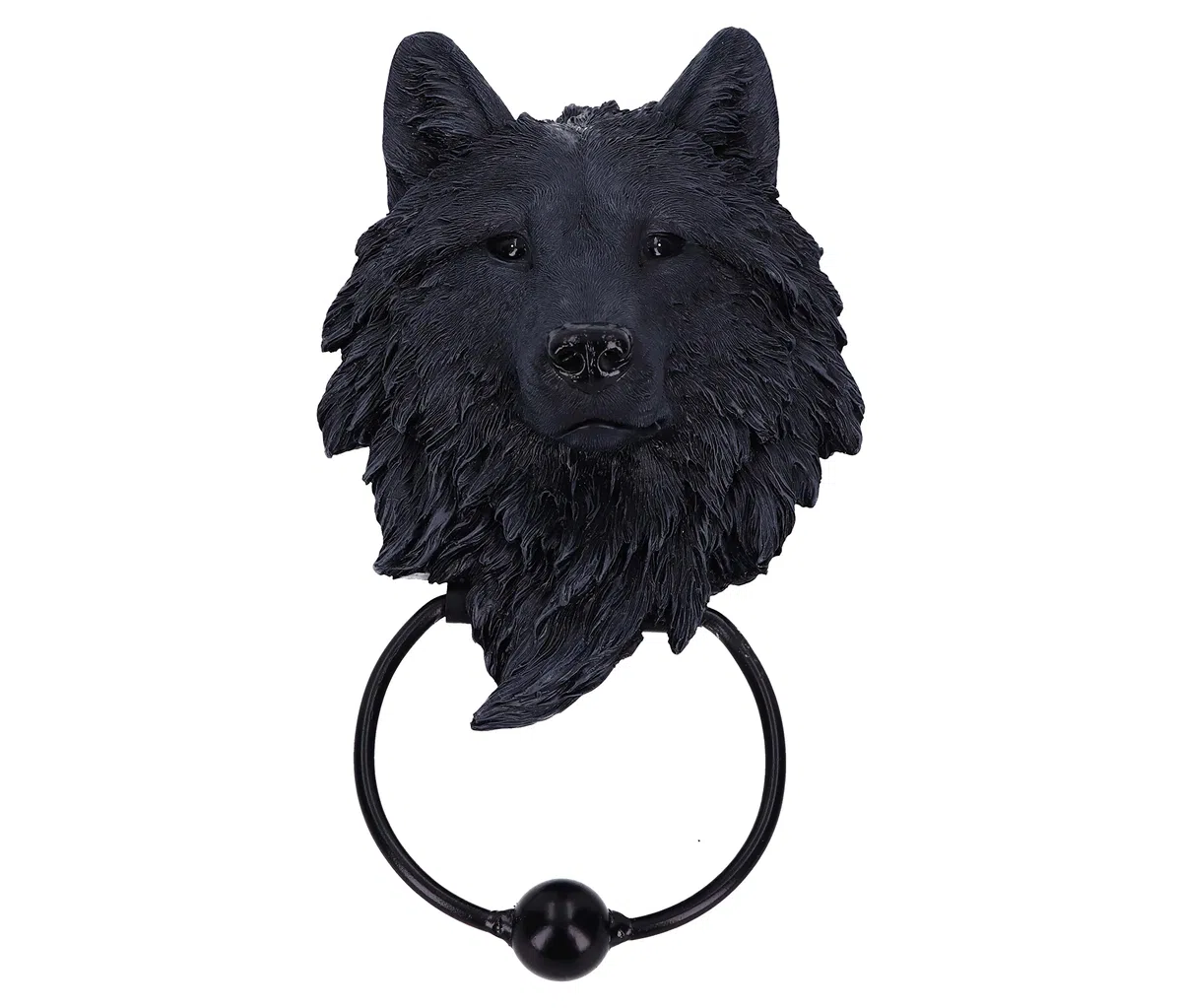 Nemesis Now Heurtoir de Porte en Forme de Loup Gardien Noir 13 cm