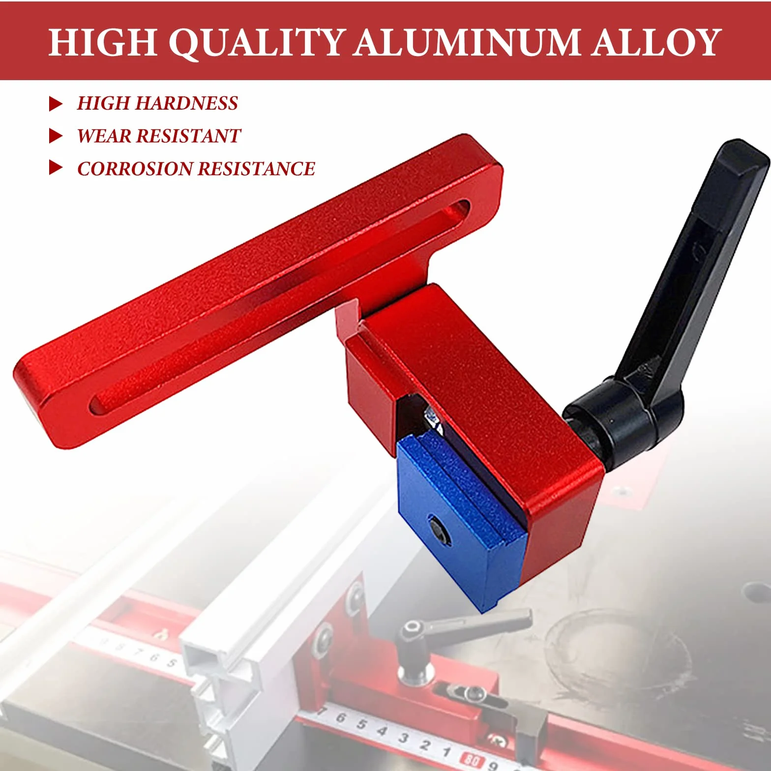 Nizirioo 2 Pièces 30 Type Mitre Track Stop, Fixation T-Slot Mitre Track Stop, Butée De Rail En T, Outil De Menuiserie Mitre Track En Alliage D'Aluminium Butée De Rail À Onglet Arrêts De Rail En T