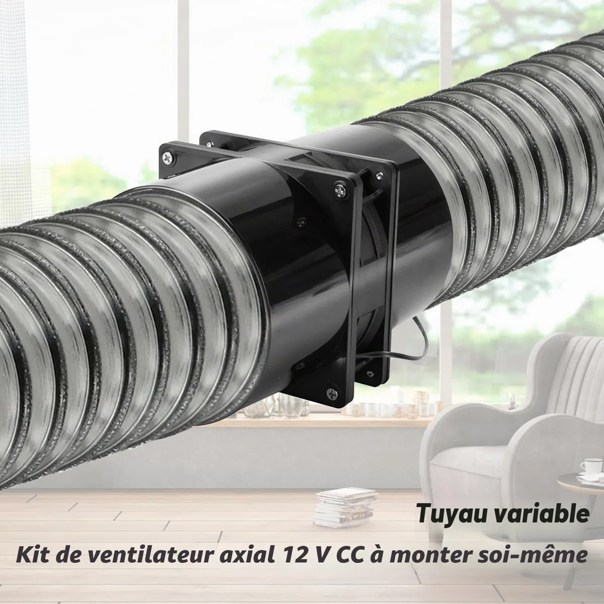 GOMETY Ventilateur Extracteur d'air 100mm en Ligne, Ventilation Extracteur Air avec Variateur Puissant, Silencieux, Efficace Ventilation Cave Humide, Garages, Garage, Cuisine, Salle de Bain