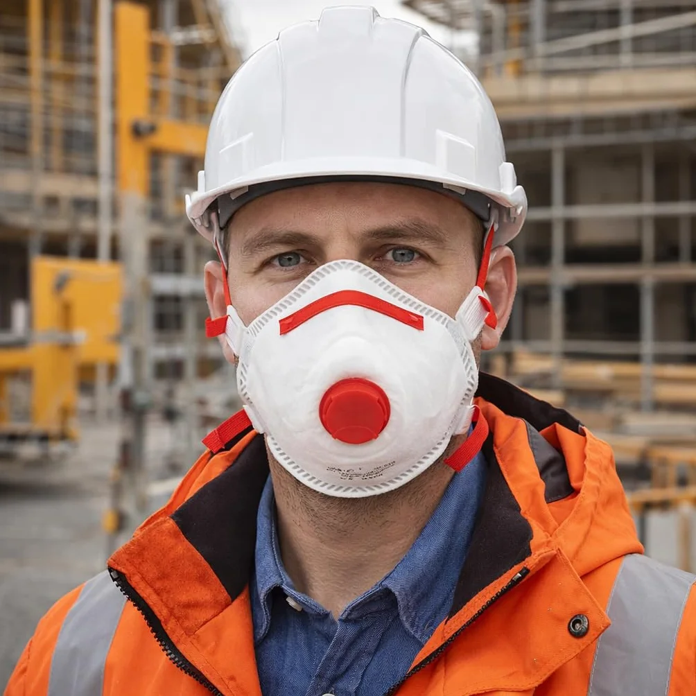 CRAZYCHIC - Masque FFP3 NR D - Masque Coque Anti Poussière avec Valve Norme CE EN149 - Protection Respiratoire Pollution Fumée - Masque Travaux Peinture Chantier Industrie Chimie