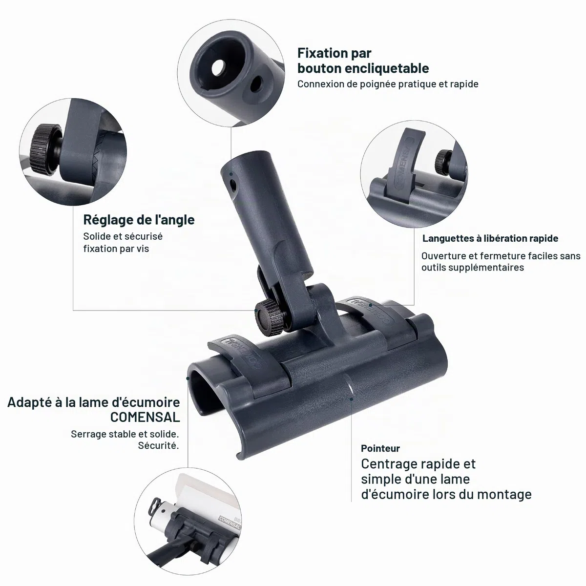 COMENSAL® Adaptateur pour Spatule - Manche Perche Télescopique - Couteau à Enduire - Made in EU
