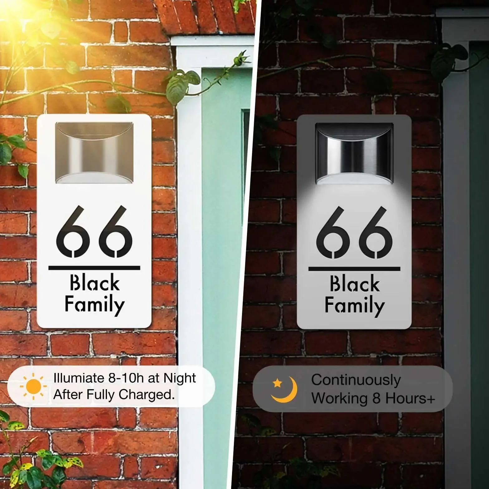 BeNsil Numéros De Maison Modernes Personnalisables, Numéros De Maison Solaires Personnalisés Extérieurs, Numéros De Maison, Adresses, Noms De Rue - LED Moderne pour Les Maisons, Les Hôtels.