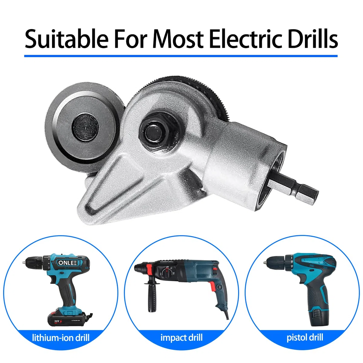 Cisaille à Tôle Électrique, Découpe Tôle sur Visseuse, Coupe-Tôle pour Perceuse | Découpe Tôle Métal pour Fer, Acier, Cuivre, Aluminium