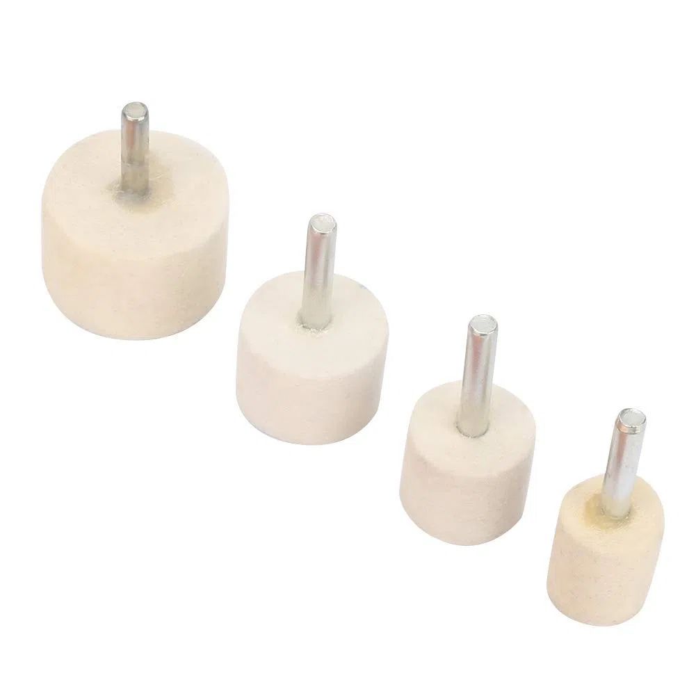 5 Pièces Kit de Polissage du Verre Poudre de Polissage à L'oxyde de Cérium + 4 Pièces Roues de Polissage en Feutre de Laine