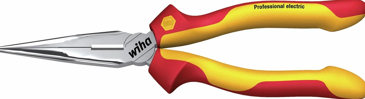 Wiha Z 05 0 06 Pince demi-ronde Professionnelle à tête droite isolée 200 mm avec Coupe-fils