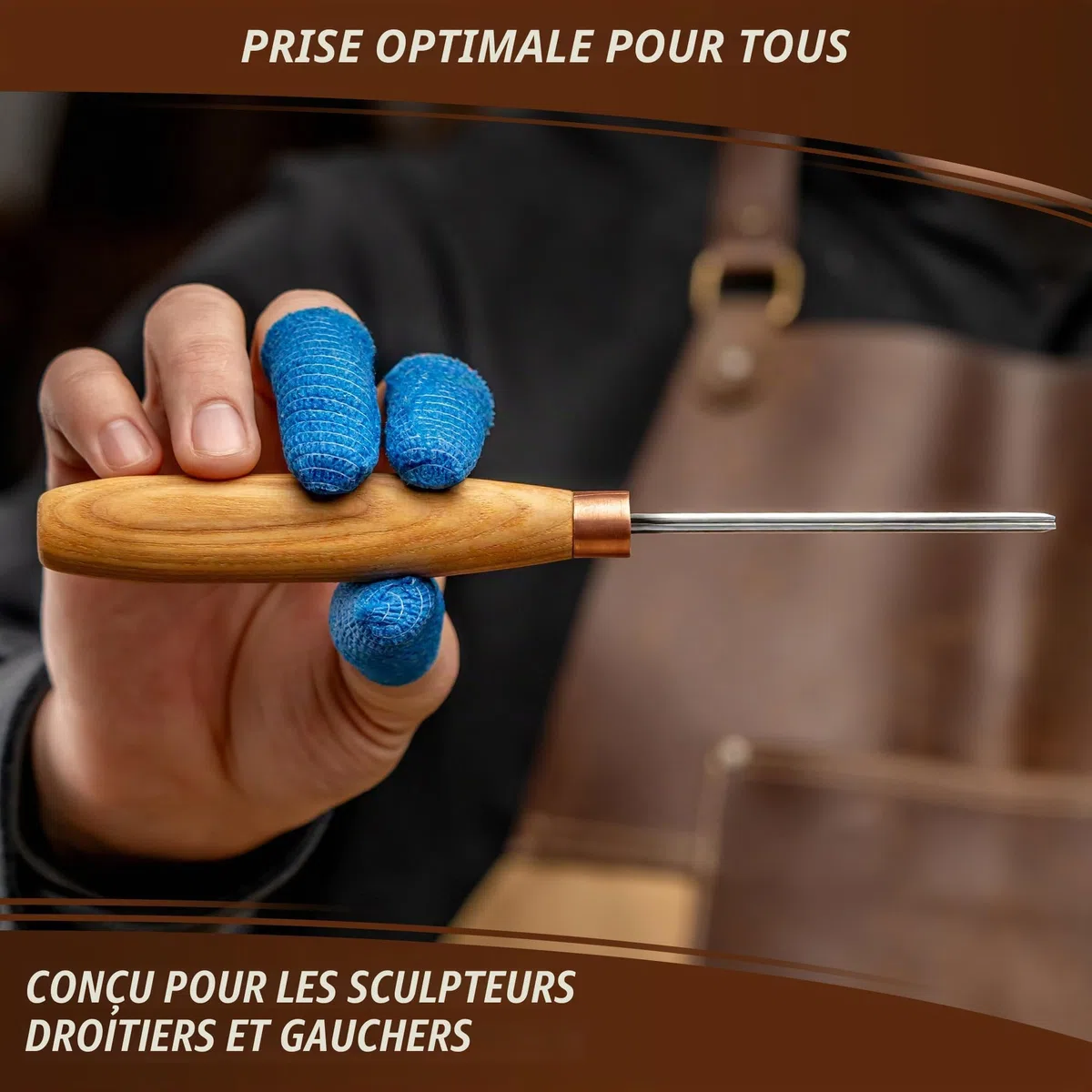 BeaverCraft Sculpture sur bois Gouge en V K12/02 Ciseau à main pour le travail du bois Couteau compact pour la sculpture sur bois pour débutants et professionnels