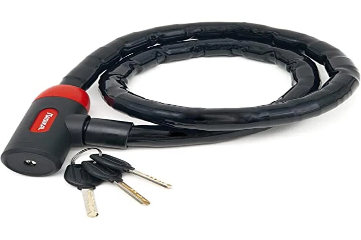 RADIKAL RK520 Antivol Moto et Velo, Python Câble en Acier Articulé Blindé de 120 cm, Flexible, Serrure Haute Sécurité, Anti vol pour Moto, Vélo, Scooter, 120 cm
