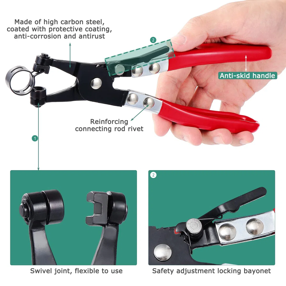 300 Pièces Colliers de Serrage à Ressort, Clips à Ressort Tuyau Serre-Joints à Tuyaux, 10 Tailles 5-18mm Colliers de Clip à Ressort, Colliers de Conduite de Carburant Tuyau avec une Pinces