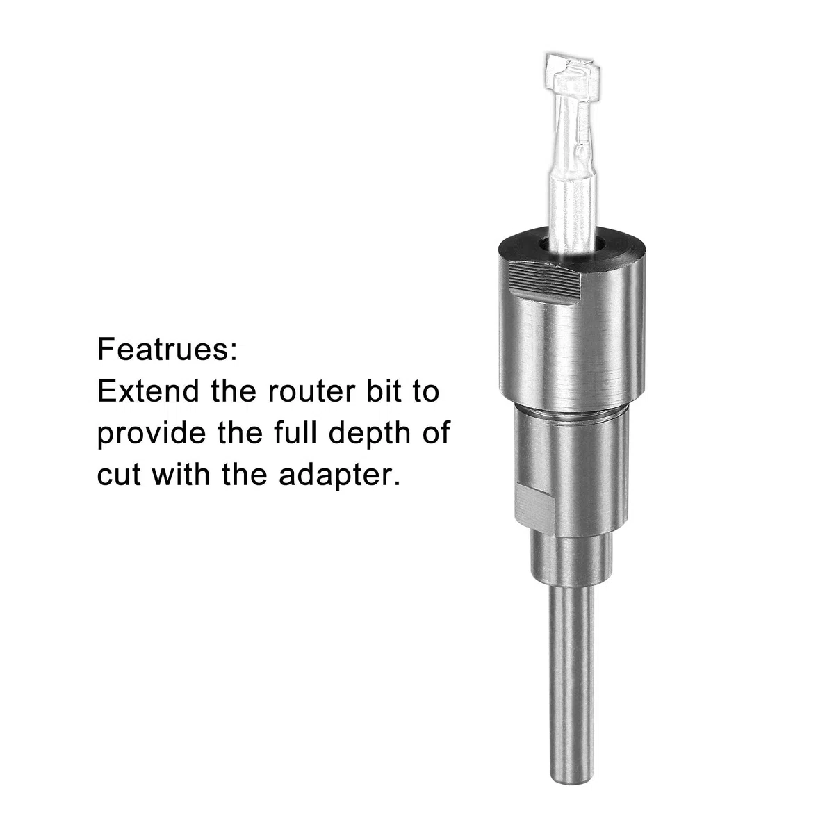 sourcing map Router Collet Extension Tige Convertisseur Adaptateur 6mm à 6mm pour CNC Gravure Machine Travail Bois Fraisage Mèche