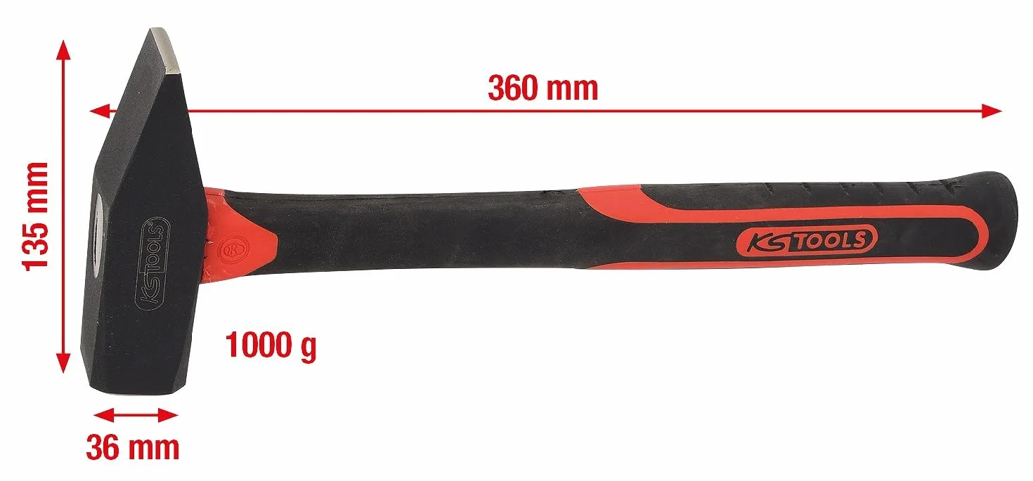 KS Tools 142.1401 Marteau de mécanicien Manche fibre 1 kg