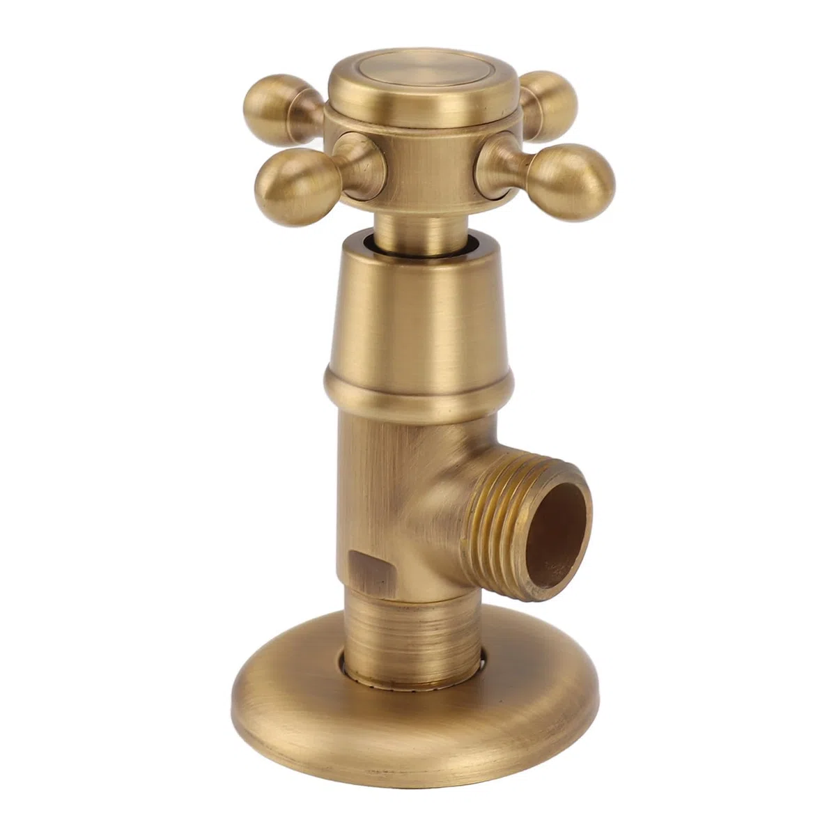 Vanne d'arrêt d'eau en laiton vintage épais pour la maison (antique)