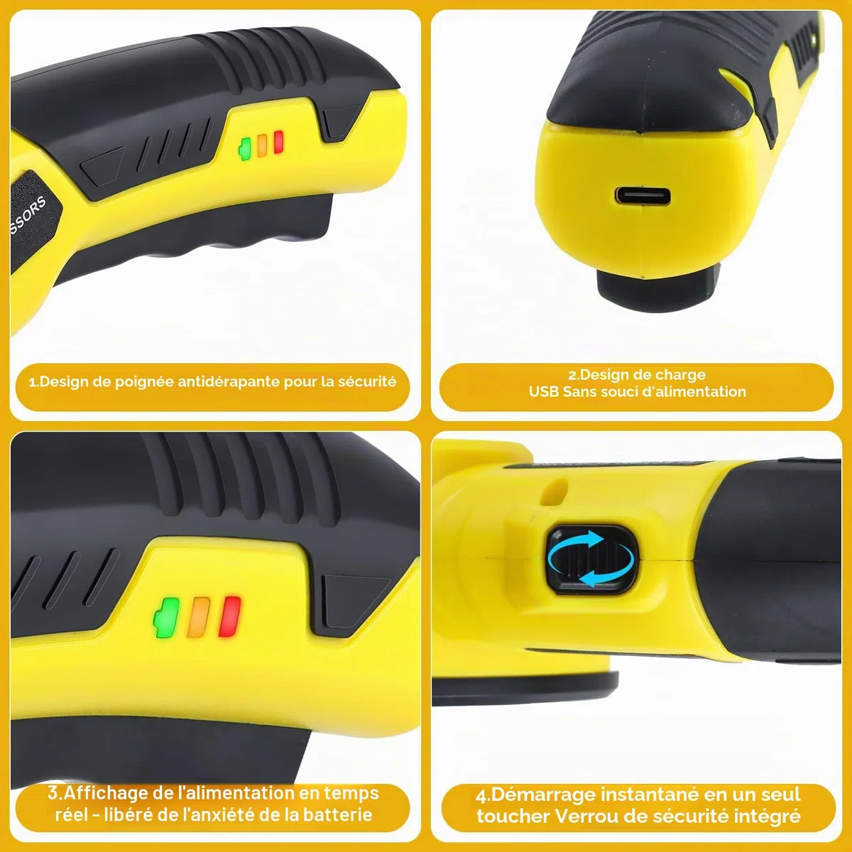 Ciseaux Électriques sans Fil, Coupe Carton Électrique 4 V Ciseaux Couture Électrique Rechargeable, Ciseaux Electrique Tissu Couture, Cutter Rotatif pour Tissus,Cuir,Moquette,Carton,Plastique