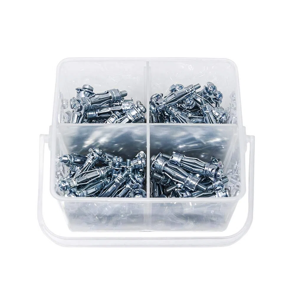 T.K.Excellent Lot de 100 Cheville métallique à expansion avec vis tête cylindrique