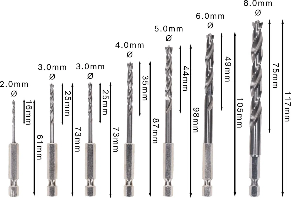 Bosch Accessories 2607019923 Assortiment de mèches à bois à queue six pans Ø 2/3/3/4/5/6/8 mm Argent