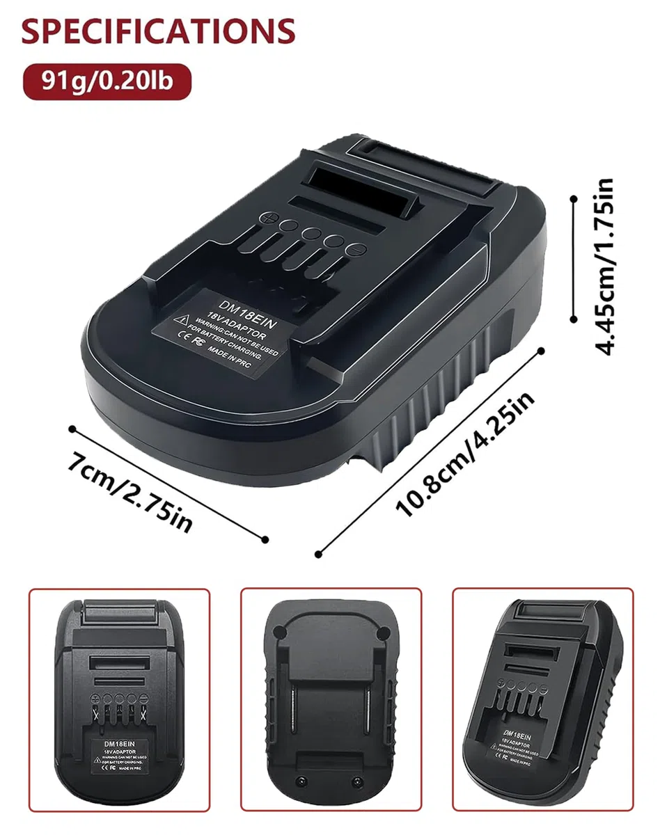 URUN Adaptateur convertisseur de batterie Dewalt pour Milwaukee Convertisseur de batterie vers outil électrique Einhell Adaptateur de batterie pour outils électriques Einhell (adaptateur DM18EIN