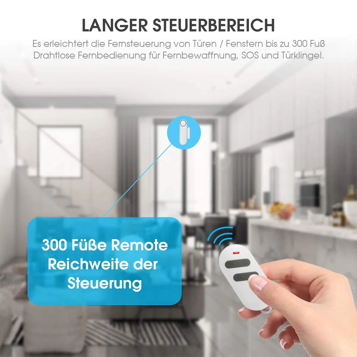TOWODE Alarme de Porte, Alarme sans Fil 120dB pour Porte, Fenêtre et Détecteur de Contact avec Télécommande 3 Modes pour la Sécurité