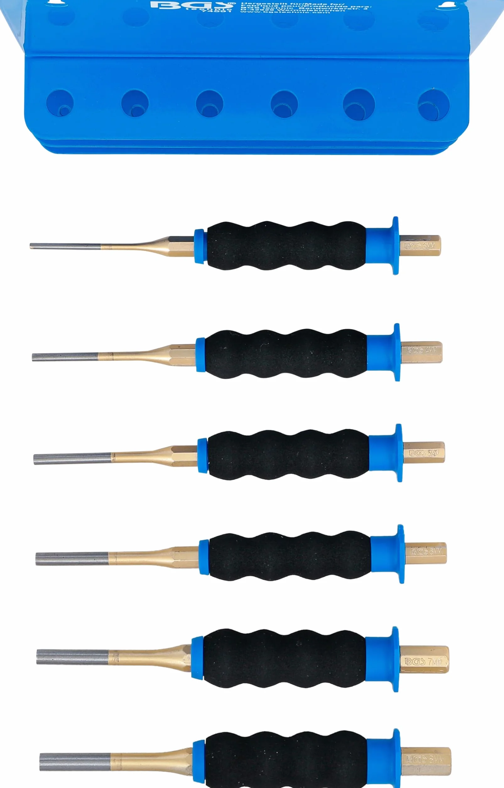 BGS 74591 | Jeu de chasse-goupilles | avec protection des mains | 180 mm | 3-8 mm | 6 pcs.