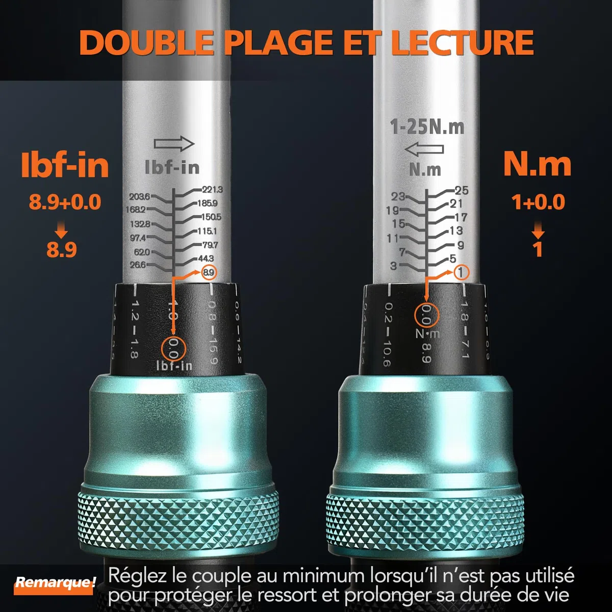 Clé Dynamométrique 1/4" 1-25Nm pour Vélo et Moto | Précision ±3% | Mécanisme à Clic Réversible 72 Dents | Kit d'Entretien avec Douilles Allen, Barre d'Extension, Adaptateurs