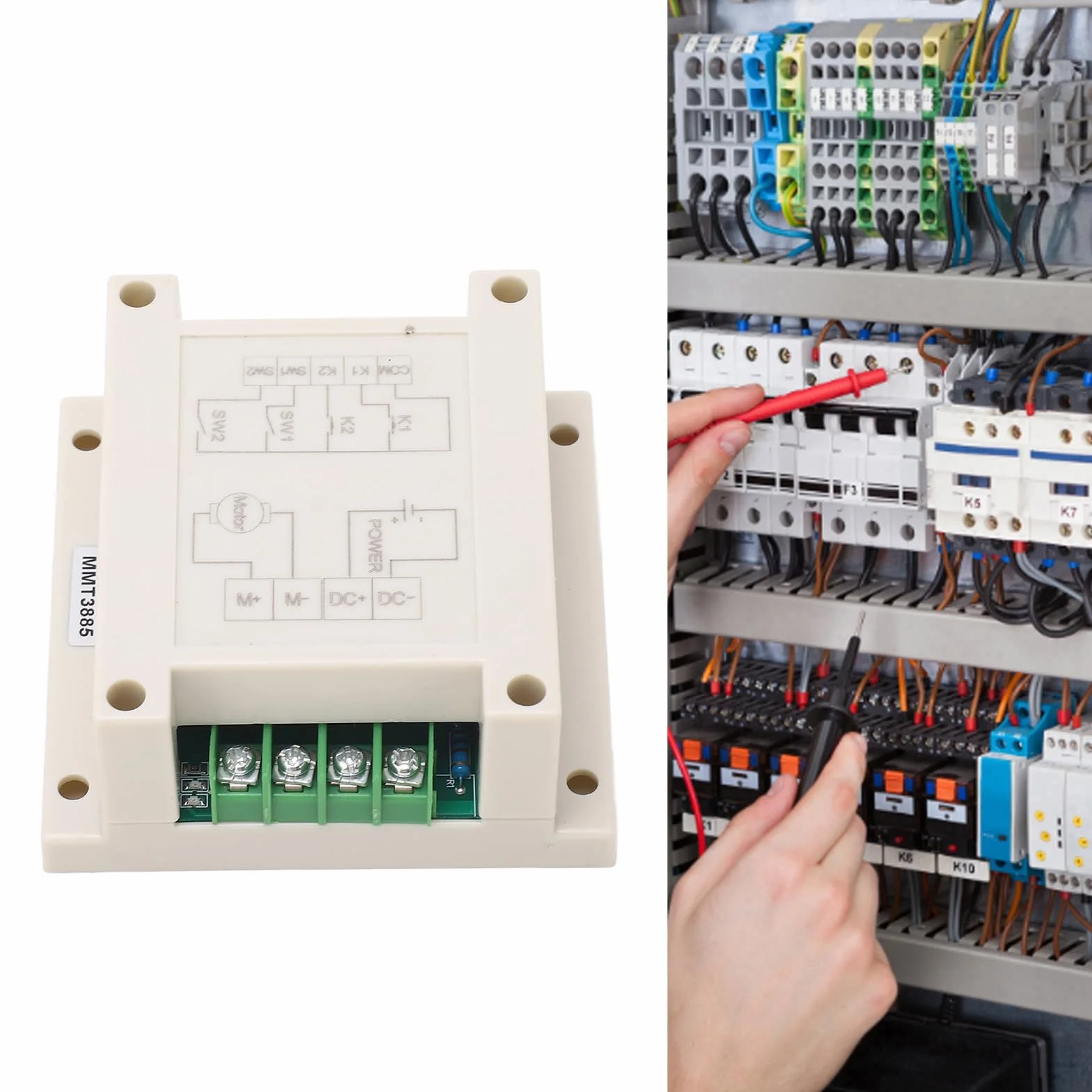 Oumefar Module de Commande de Moteur à Courant Continu, Contrôleur de Moteur Avant et Arrière à Distance 10A pour Serrures électriques, Matériau ABS