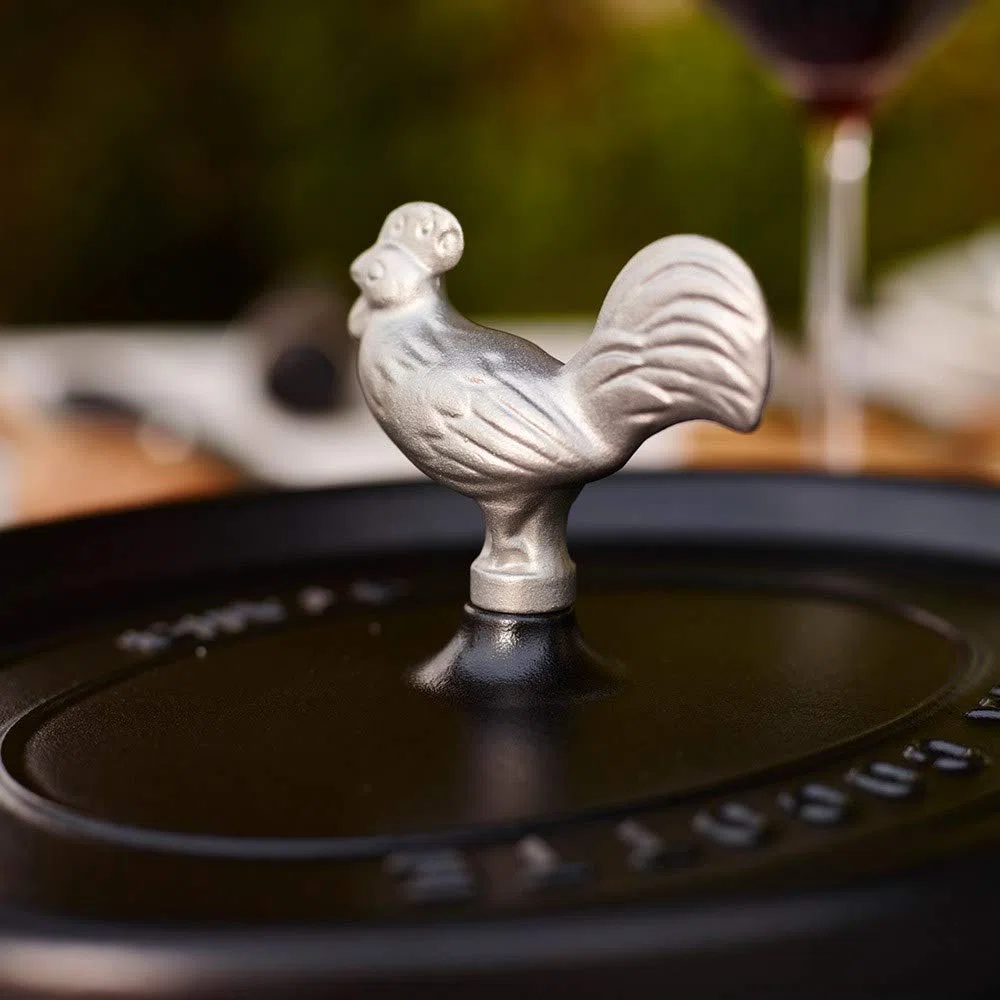STAUB Accessoire Bouton Animal Poulet, Acier Inoxydable, 6 x 2 x 4 cm, Gris
