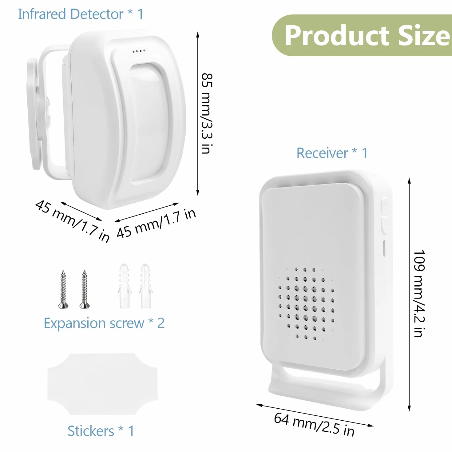 Detecteur de Passage, Alarme Detecteur de Mouvement, Alarme Detecteur Exterieur sans Fil, Sonnette Entrée Magasin, Alarme Maison sans Fil, Alarme Porte