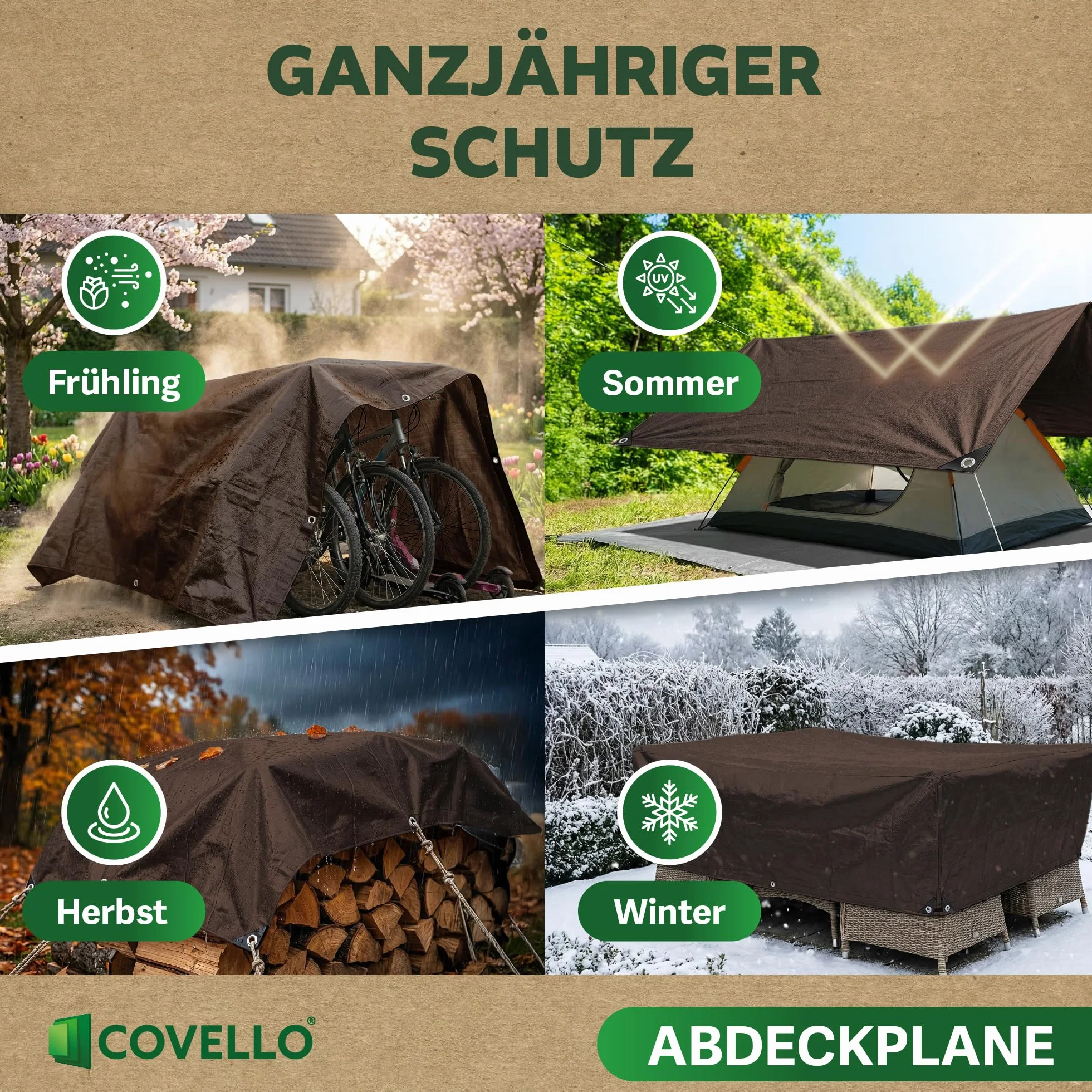 Bâche Professional Line 180g/m² | Bâche de Protection extérieure 6m x 2m | Bâches en polyéthylène avec œillets | Anti-déchirure et Protection UV | Bâches Multiusage I Large Choix de Tailles