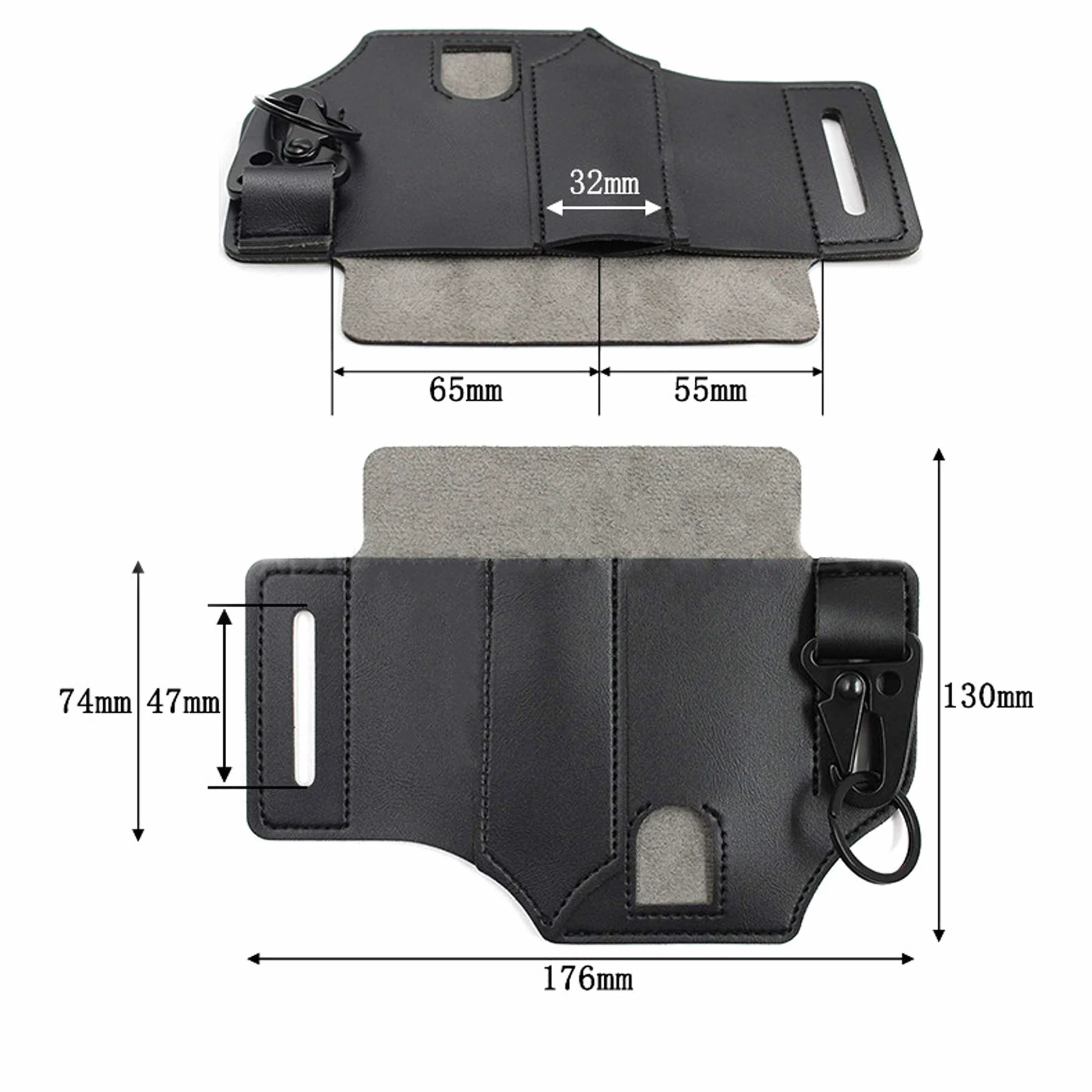 Organisateur de Gaine en Cuir EDC, Gaine Multifonction Taille Boucle de Ceinture avec Porte-clés, Organisateur de Poche avec Porte-Stylo, Gaine de Lampe de Poche, Outils de Camping en Plein air