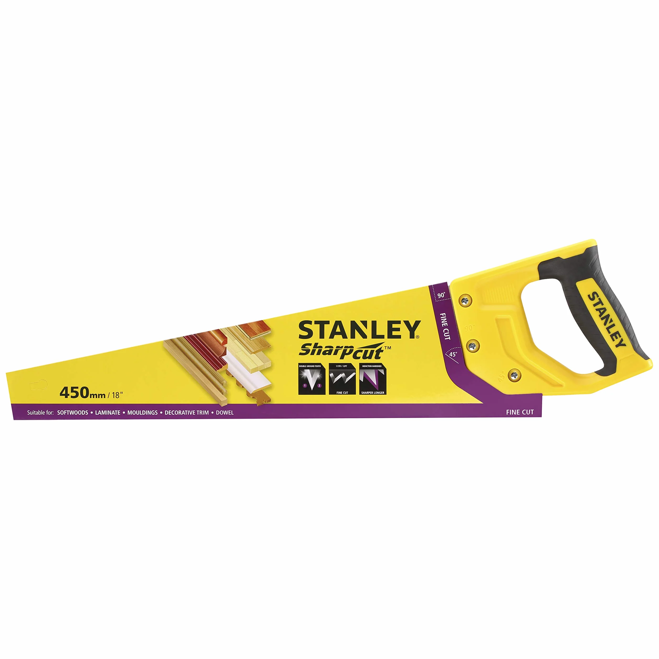 Stanley STHT20370-1 Scie Egoine Sharpcut coupe fine 450mm | Scie égoïne - Coupe fine - Stanley