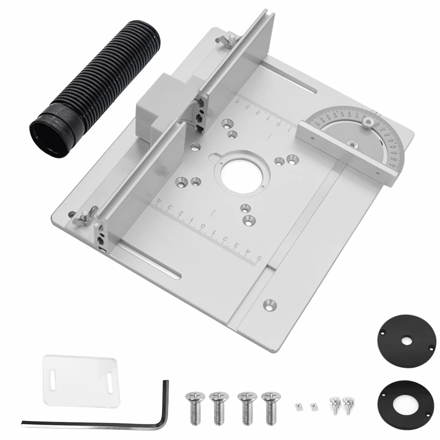 Table Défonceuse Plaque Aluminium Set, Table Fraisage Insert Avec Support de Torsion Coudé, Défonceuse Plaque, Defonceuse A Bois Accessoire pour Fraisage Rainurage Finition