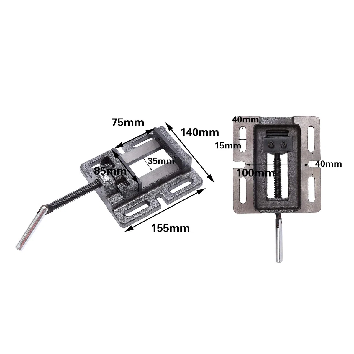 TOPWAY Pilier Banc Perceuse Étau 3" 75mm Qualité Professionnelle Type Américain pour Fraiseuse Presse Perceuse 403243
