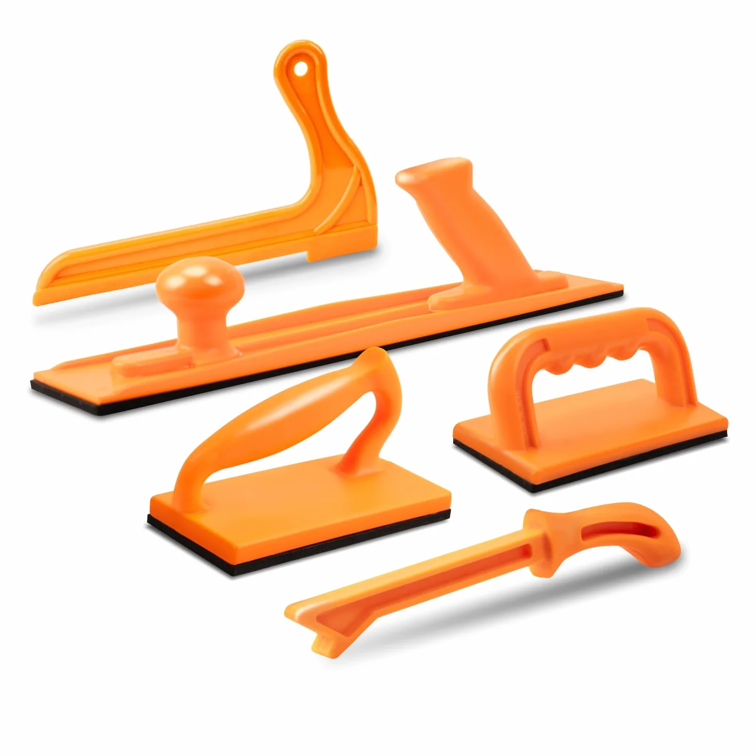 POWERTEC 71009 Lot de 5 blocs poussoirs de sécurité et bâtons poussoirs | Poignée ergonomique avec prise en main maximale | Outils de sécurité pour scie à table, menuiserie, table de défonceuse et scie à ruban | Pour la sécurité et le contrôle des menuisi