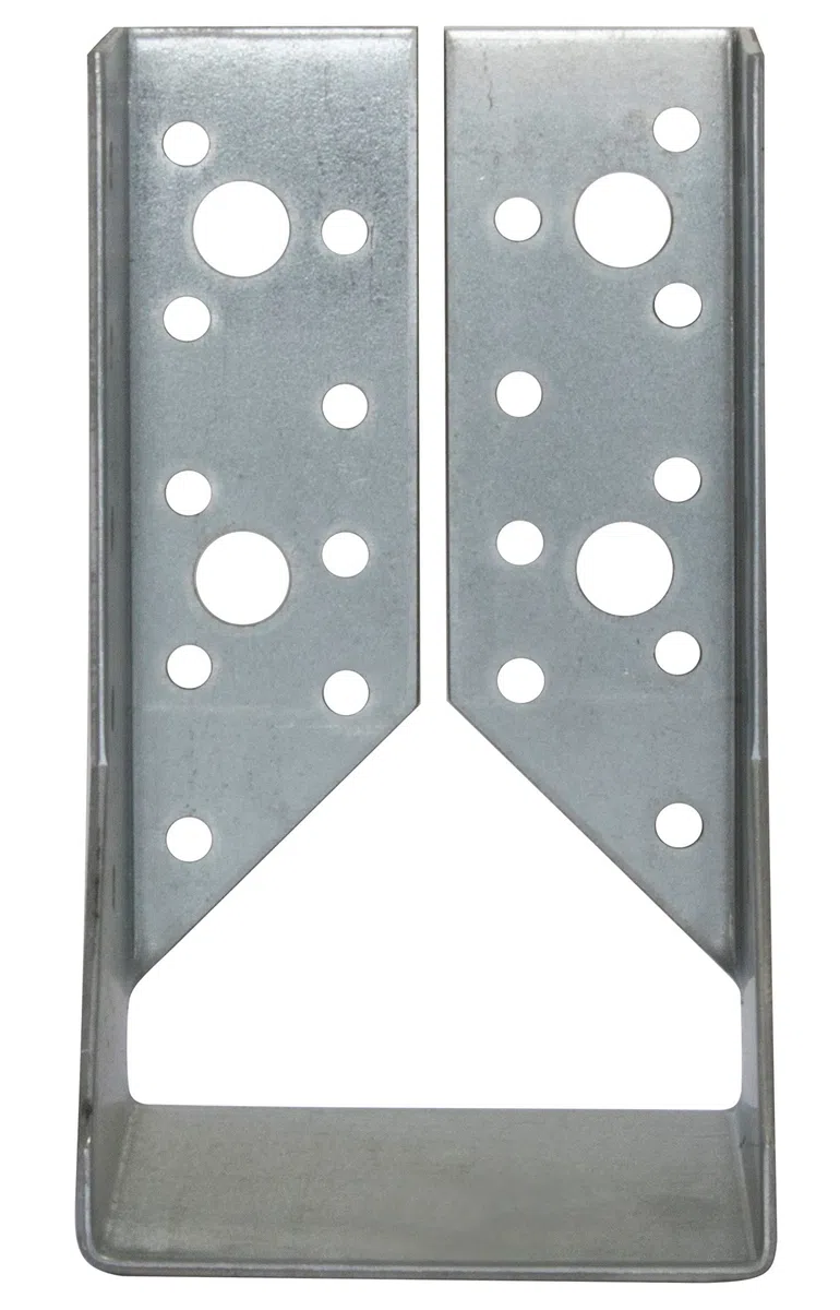 AERZETIX - C58655 - Lot de 2 Sabots de charpente à ailes intérieures 70x125x75x2 mm - sabot de solive à 32 trous - en acier zingué Z275