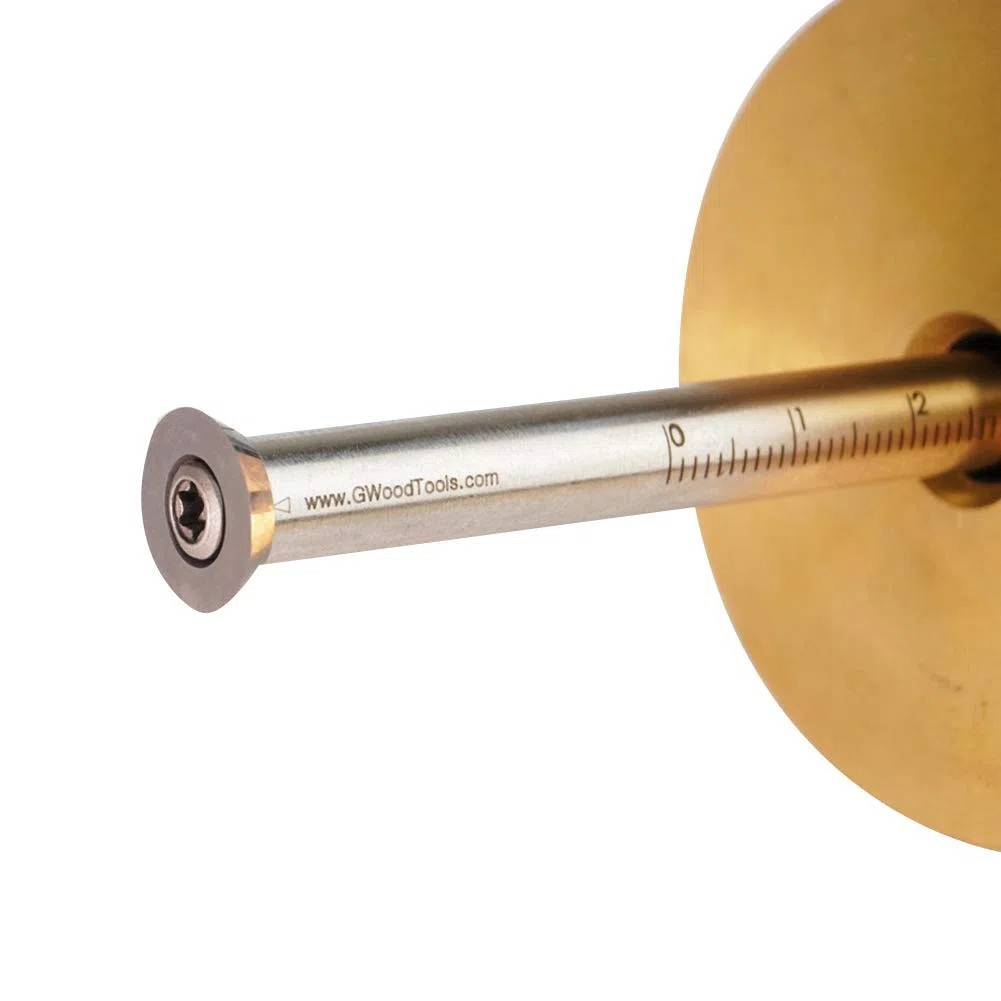 Jauge de marquage de roue avec clé T15, 0,2 mm, kit de jauge de marquage de roue léger, micro ajusteur pour travail du bois (noir + or, taille : 21,6 x 5,8 cm)