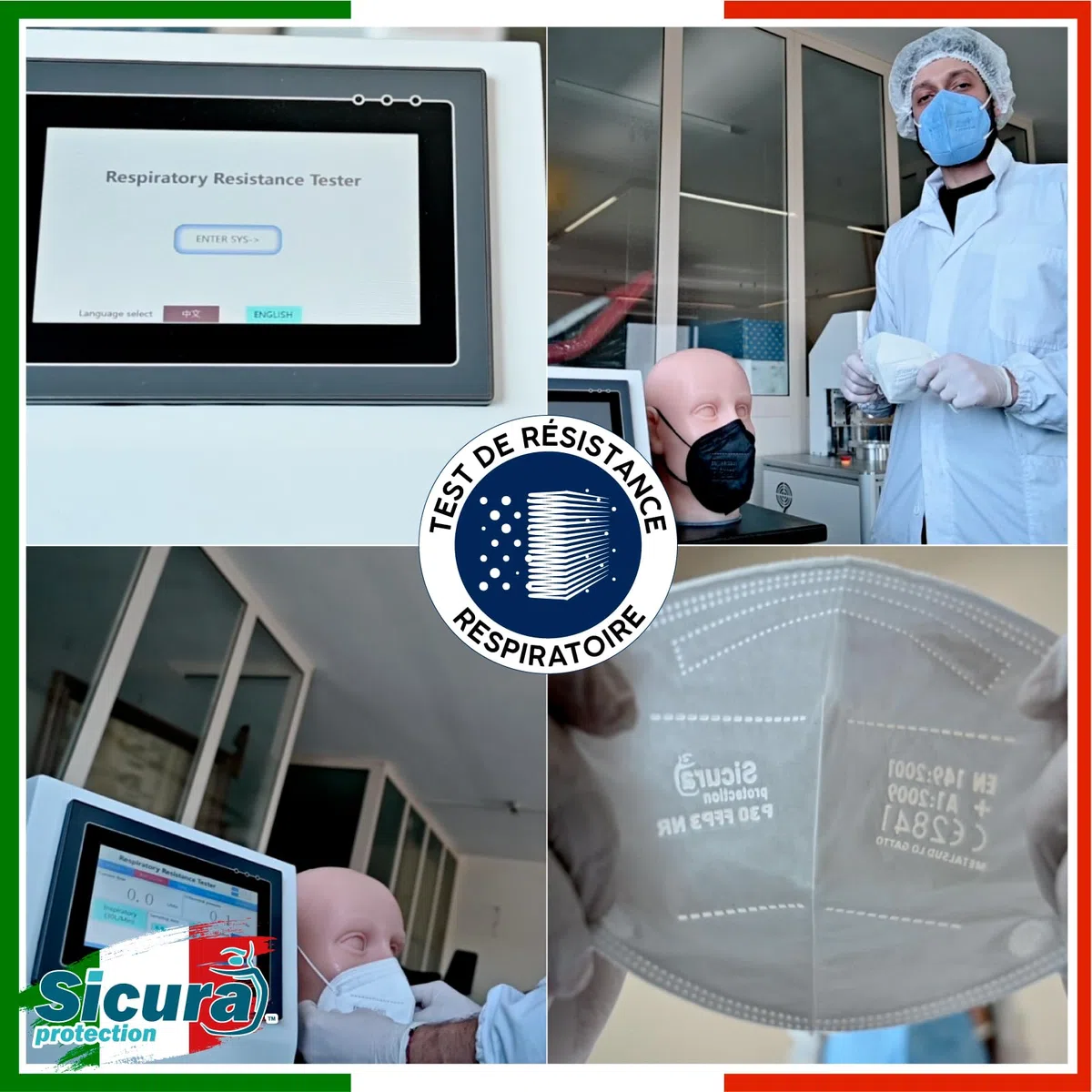 25x Masques FFP3 certifié CE fabriqué en Italie Haute Filtration Plus élevée BFE ≥99% PFE≥99% Masques 25 pièces Scellés Individuellement UV-C Désinfectez Dispositif Médical