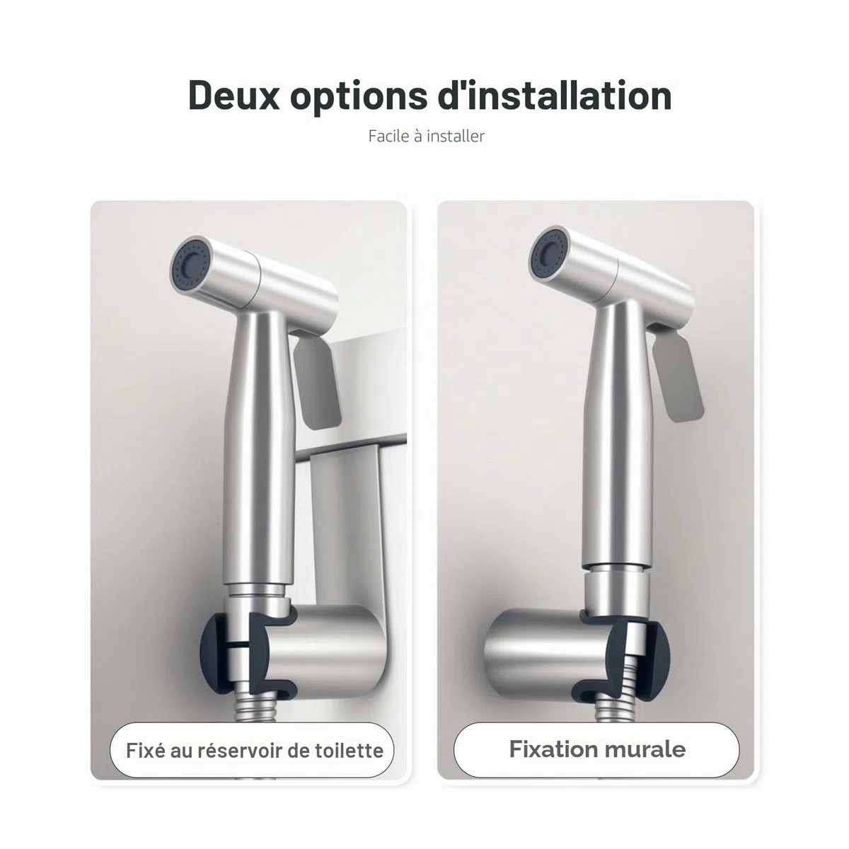 Pulvérisateur de bidet à main WEIDMAX, kit de pulvérisation en nickel brossé en acier inoxydable, nettoyant pour couches en tissu de salle de bain, buse de douche antirouille portable (G1/2''-3/8'')