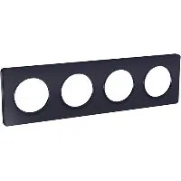 Schneider Electric - Odace Touch, plaque Anthracite 4 postes horiz. ou vert. entraxe 71mm - S540808