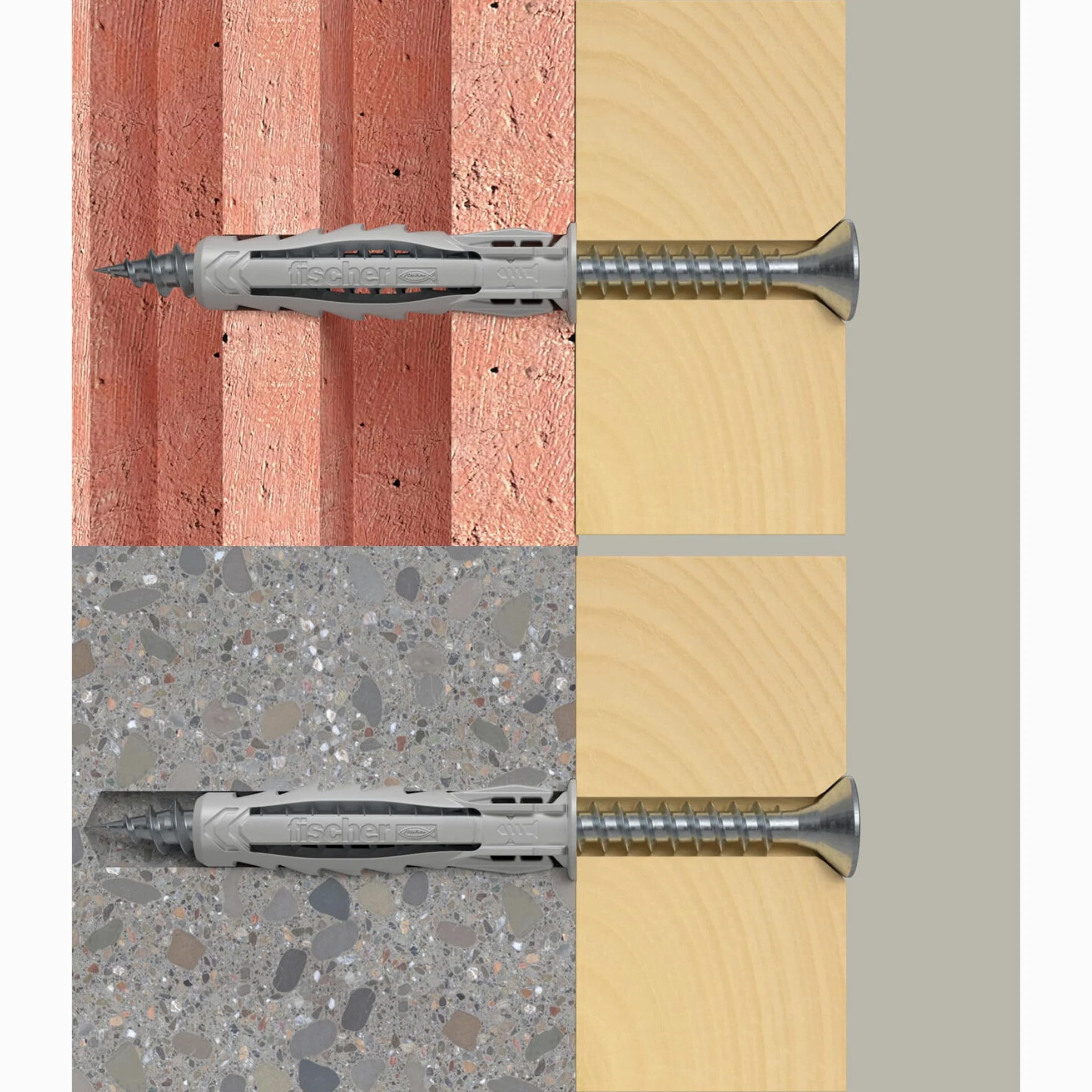 fischer - Big Pack de 240 Chevilles SX Plus 6x30, bi-matière et Multi-matériaux
