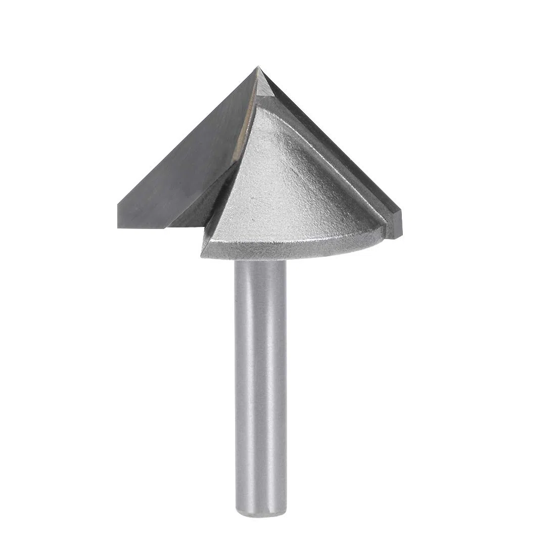 sourcing map 90 Degré V-Rainure Fraise Mèche 32mm Diamètre avec 6mm Tige Titane Acier Incisé V Fraise à Rainurer Gris