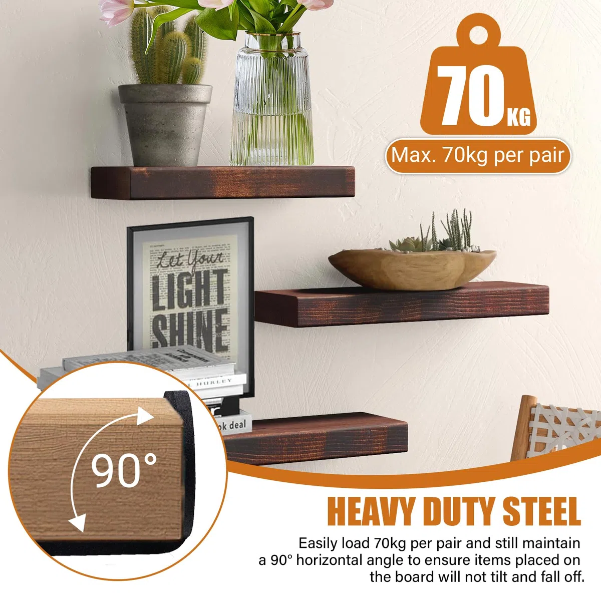 Lot de 6 Equerre Etagere Murale Support Étagère Invisible Fixation Etagere Equerre Charge Lourde Équerre Étagère 15cm