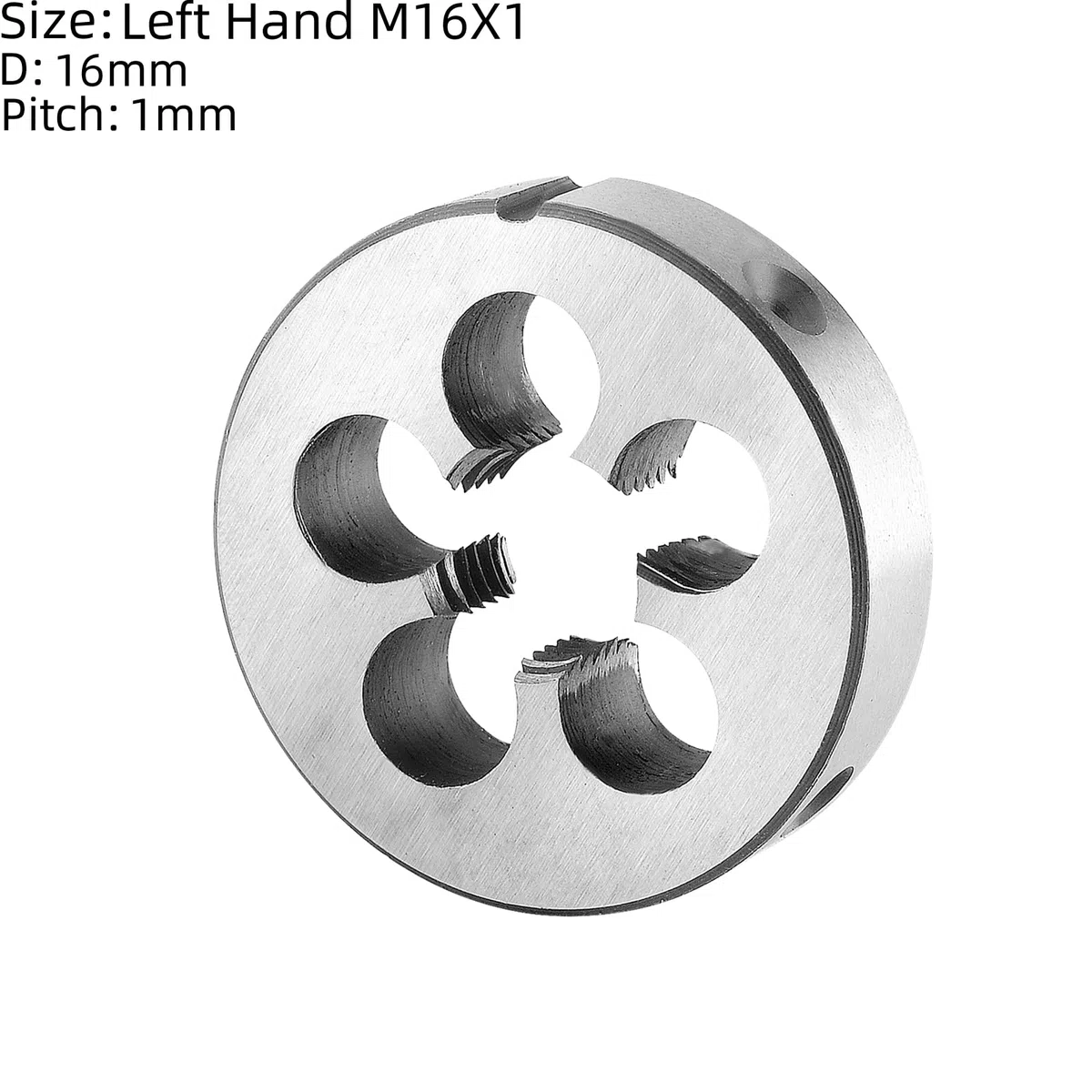 Burkit Ensemble taraud et filières M16 x 1 pour gaucher, filetage de machine M16 x 1,0 et filière ronde