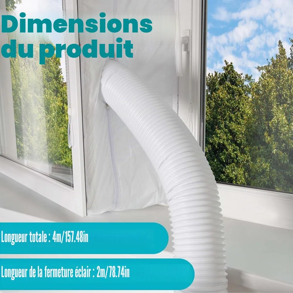 Tissu de Calfeutrage 4M pour Fenêtres, Kit d'Étanchéité Universel pour Climatiseur Mobile et Sèche-Linge, Étanche et Anti-Courant d'Air