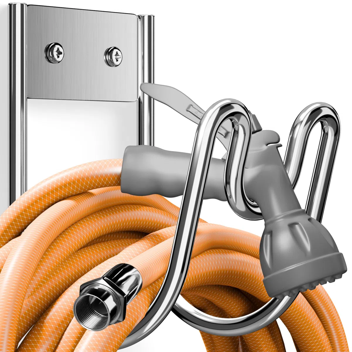 Support de Tuyau en Acier Inoxydable 304 : Support Mural pour Tuyau d’Arrosage – Porte-Tuyau pour Tuyau d’Eau, Rallonge Électrique et Tuyau d’Aspirateur | 1 Pièce