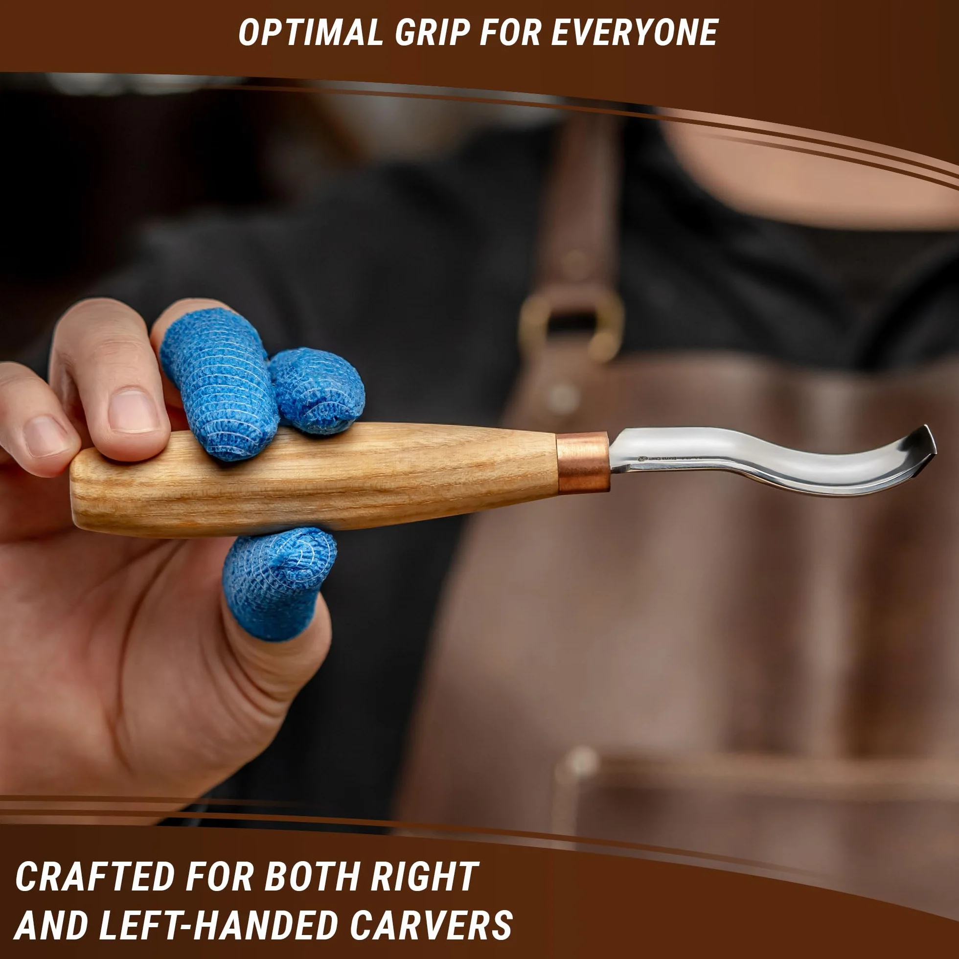 BeaverCraft, Gouge courbée pour la sculpture sur bois K8a/14 1,4cm - Outils pour la sculpture sur cuillère - Ciseau à main pour le travail du bois Couteau compact pour la sculpture sur bois pour