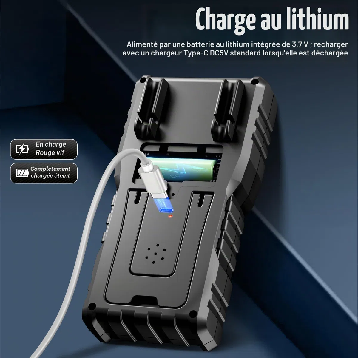 Multimètre numérique rechargeable - Multimètre numérique intelligent - Testeur de tension électrique - Batterie intégrée - Fonction de détection NCV - AC/DC - Résistance - Capacité - Fil neutre