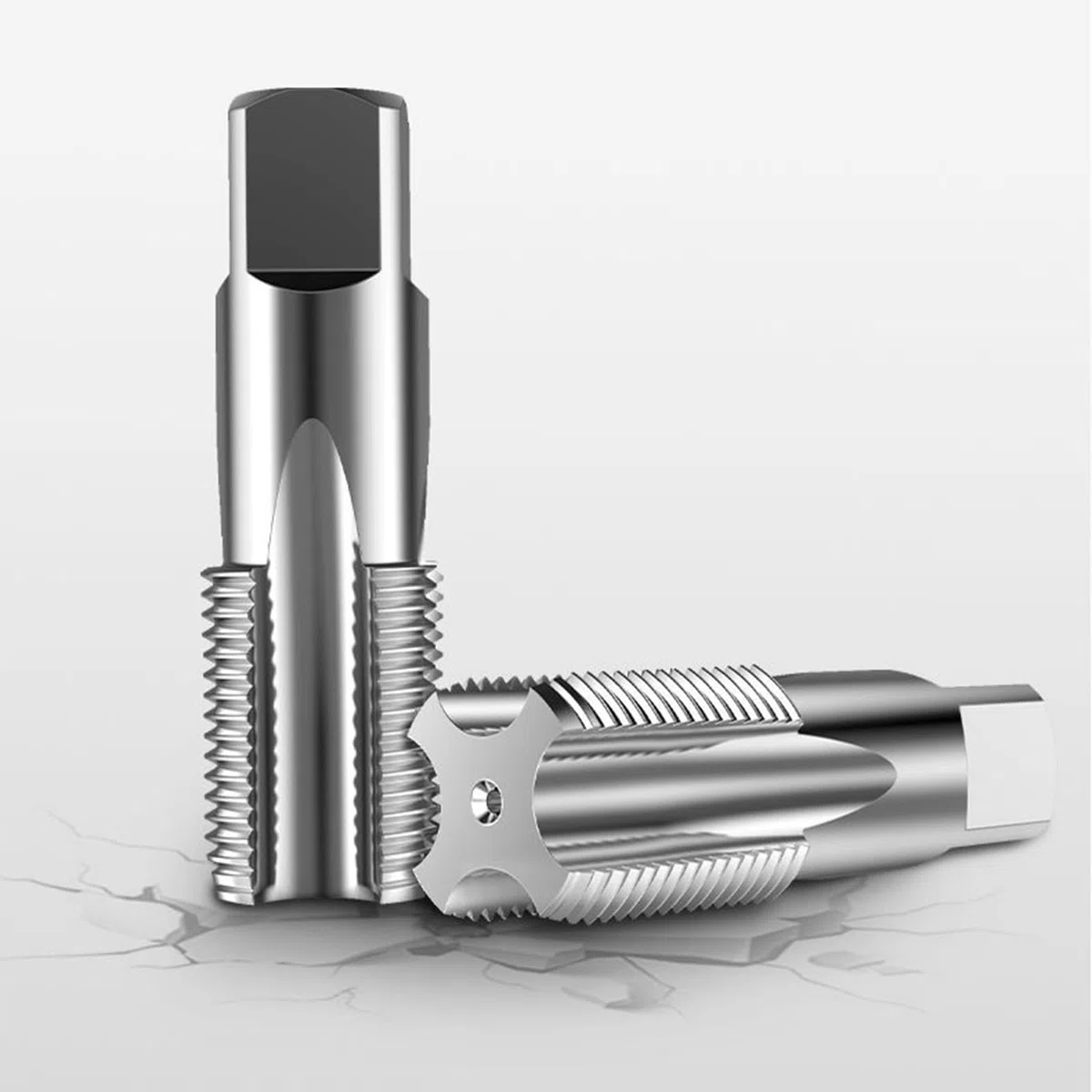 DKIBBITH Lot de 5 tarauds de Tuyau BSP de 0,3 cm, 0,6 cm, 0,9 cm, 0,9 cm, 1,2 cm, 1,9 cm, 1,9 cm BSP en Acier au Carbone, Ensemble de tarauds de plomberie pour Filetage précis, as