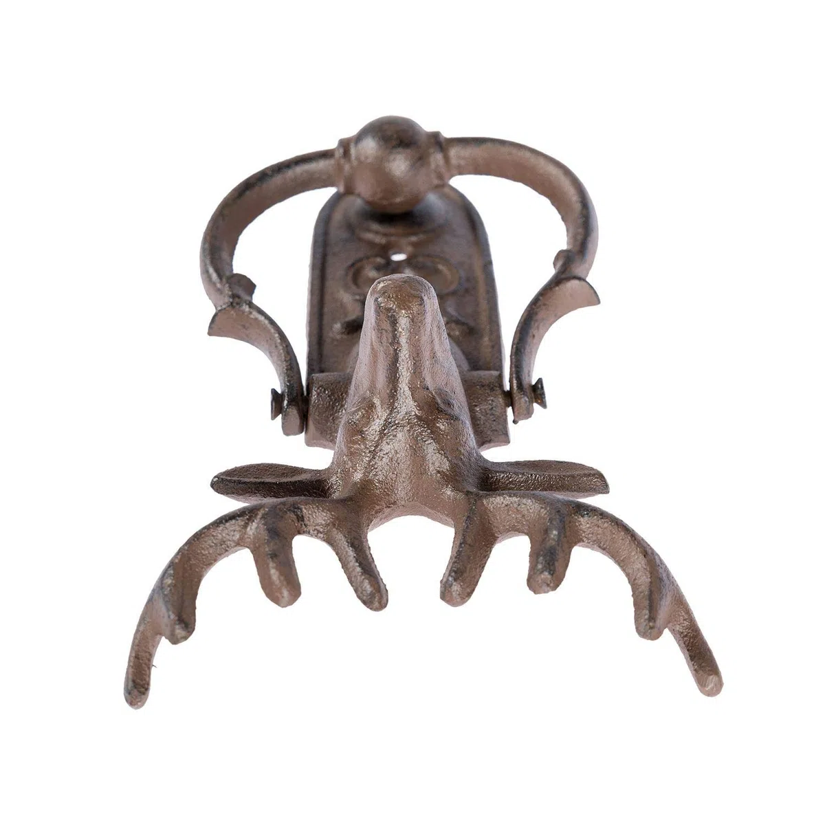 HOMESCAPES Heurtoir de porte décoratif en fonte marron - Tête de cerf