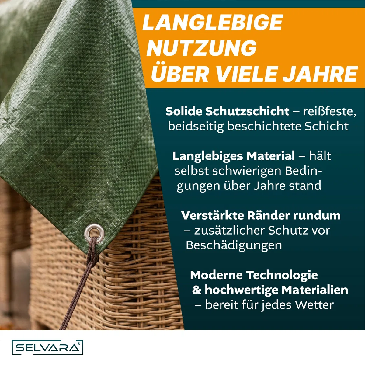 Bâche de Protection extérieure 140g/m² | Bâche Premium Line 4m x 4m | Bâches Multiusage Blanches | Anti-déchirure et Protection UV | Bâches en polyéthylène avec œillets I Large Choix de Tailles