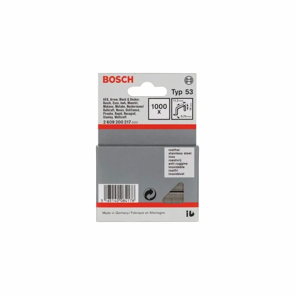Bosch 1000x Agrafes à fil fin (Longueur 14 mm,)