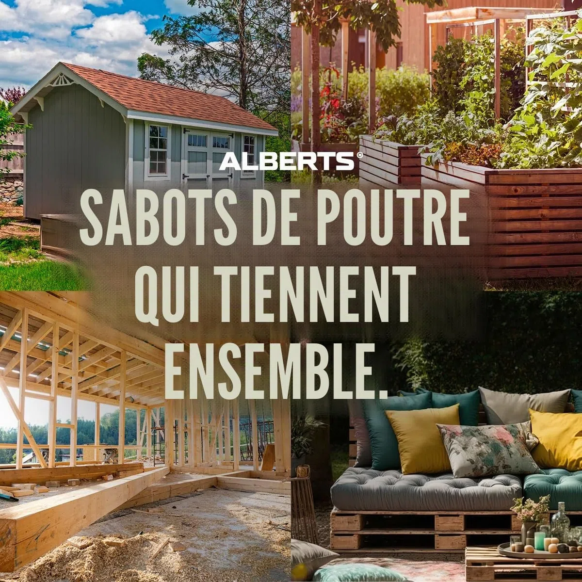 Alberts 820176 Sabot de poutre type A | galvanisé sendzimir | 25 x 140 mm | kit de 25