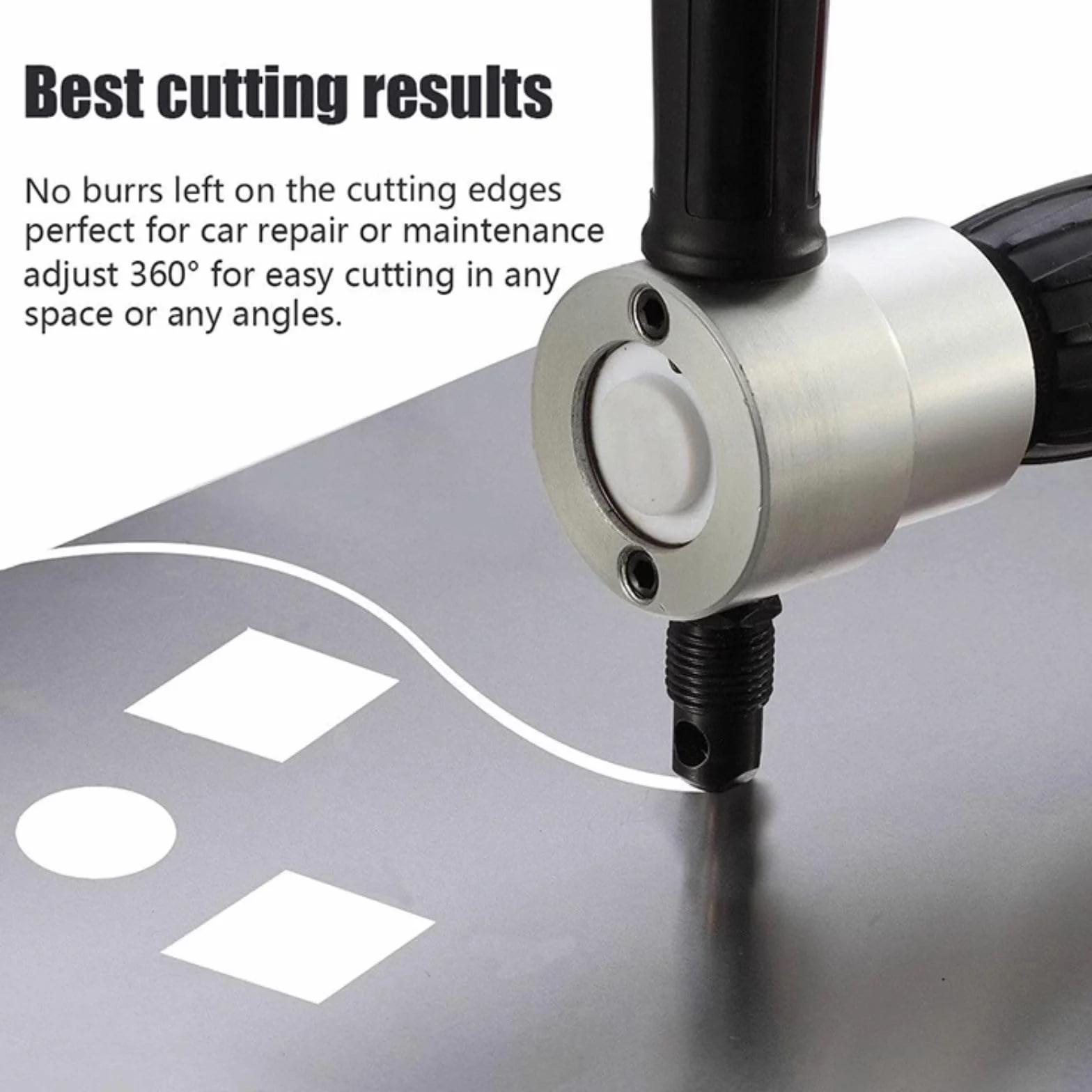 Coupeur de Tôle à Double Tête, Outil de Grignoteuse en Métal Blechknabber Accessoire de Perceuse électrique Kit D'outils de Coupe de Grignoteuse